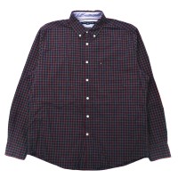 TOMMY HILFIGER ボタンダウンシャツ L ネイビー チェック コットン CLASSIC FIT | Vintage.City 古着屋、古着コーデ情報を発信