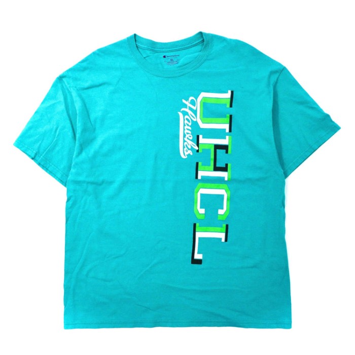 Champion ビッグサイズ カレッジプリントTシャツ XL グリーン コットン UHCL ホンジュラス製 | Vintage.City 빈티지숍, 빈티지 코디 정보