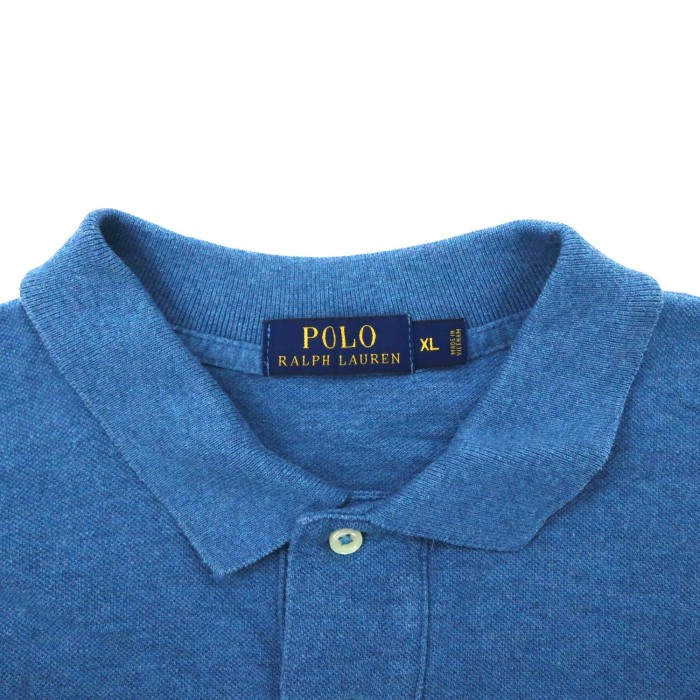 POLO RALPH LAUREN ビッグサイズ 長袖ポロシャツ XL ブルー コットン 鹿の子 スモールポニー刺繍 | Vintage.City 빈티지숍, 빈티지 코디 정보