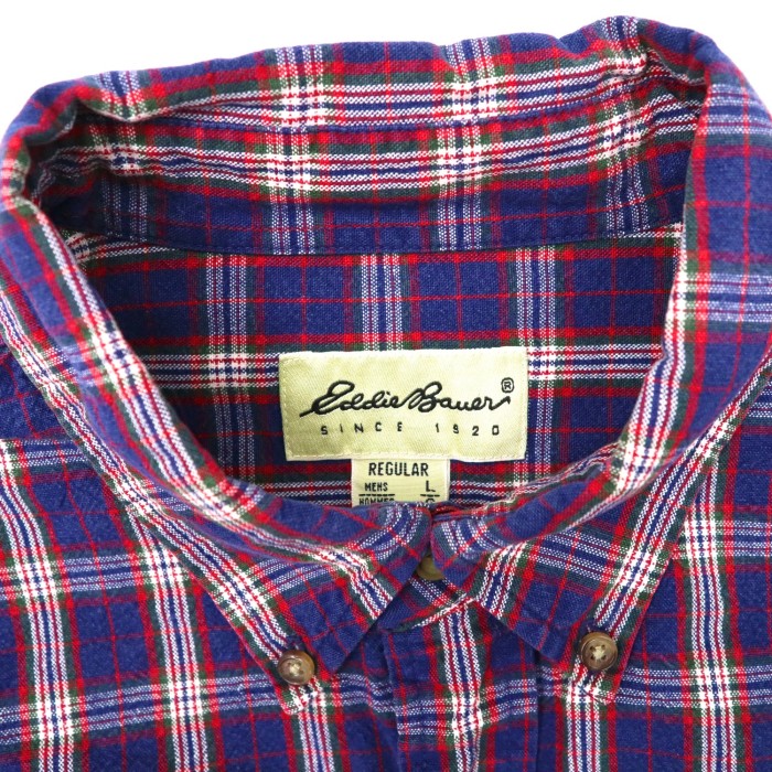 Eddie Bauer ビッグサイズ ボタンダウンシャツ L ネイビー コットン 90年代 | Vintage.City 古着屋、古着コーデ情報を発信