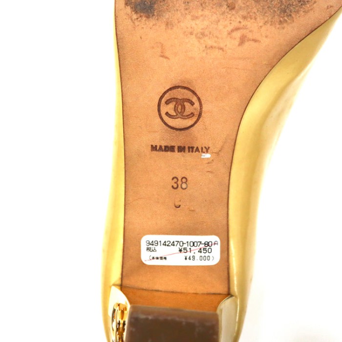 CHANEL オープントゥパンプス 24cm ゴールド エナメル G26424 イタリア製 | Vintage.City 古着屋、古着コーデ情報を発信