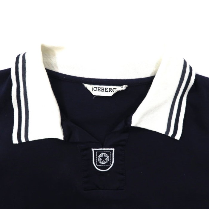 ICEBERG ビッグロゴ ポロシャツ L ネイビー コットン イタリア製 | Vintage.City 빈티지숍, 빈티지 코디 정보