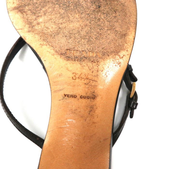 PRADA レザーサンダル 21.5cm ブラウン レースアップ イタリア製 | Vintage.City 古着屋、古着コーデ情報を発信