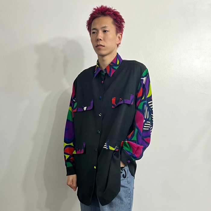 Switching Graphic L/S Shirt | Vintage.City 古着屋、古着コーデ情報を発信