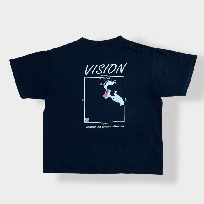 VISION STREET WEAR】刺繍ロゴ バックプリント Tシャツ ストリート