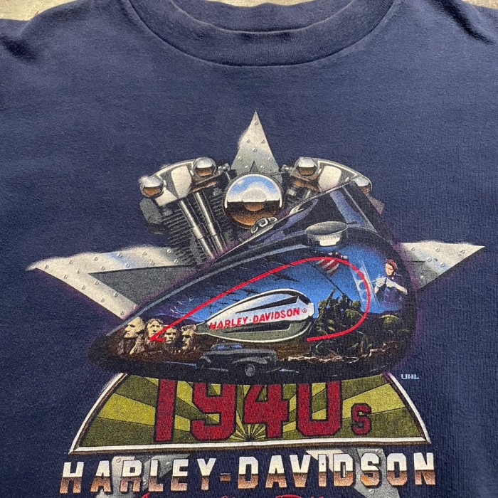 90s- HARLEY-DAVIDSON ハーレーダビッドソン　両面プリントTシャツ　アメリカ製　Mサイズ　ネイビー　A726 | Vintage.City 빈티지숍, 빈티지 코디 정보
