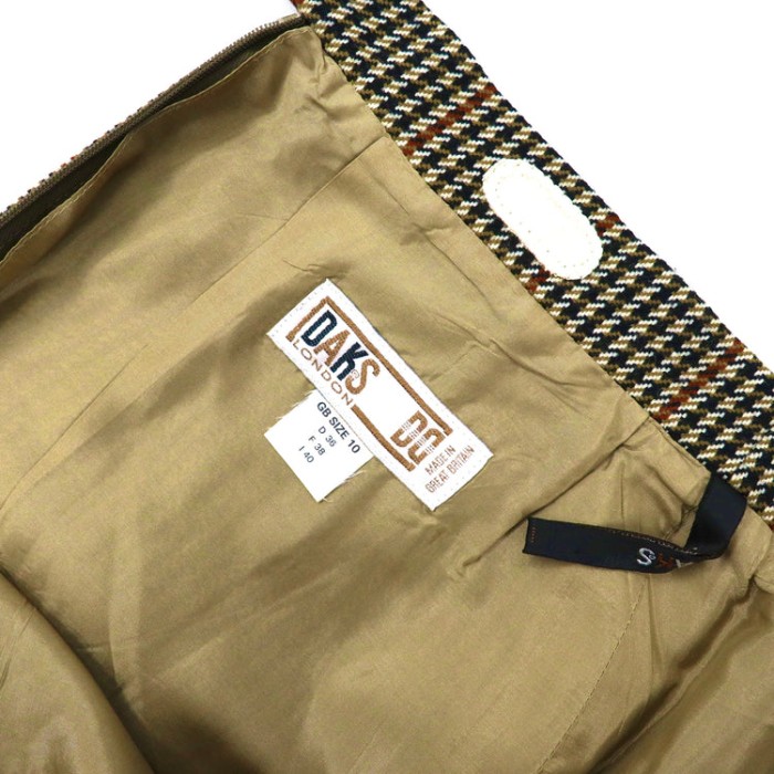 イギリス製 DAKS スカート 10 ブラウン チェック ウール オールド | Vintage.City 古着屋、古着コーデ情報を発信