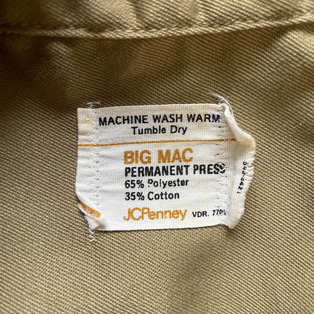 82cm身幅70年代 ジェイシーペニー J.C.Penney BIG MAC ビッグマック 長袖 ワークシャツ メンズXL ヴィンテージ /eaa386367