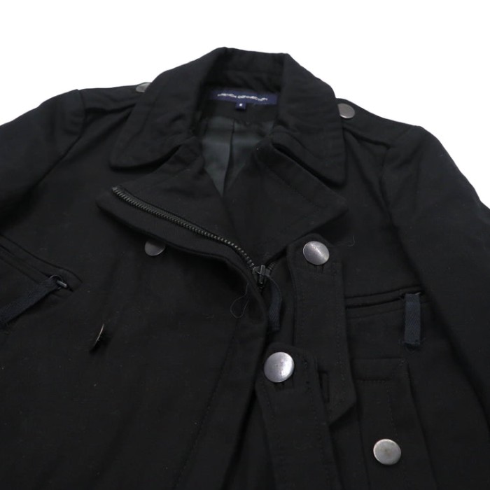 FRENCH CONNECTION ダブルライダースジャケット 6 ブラック コットン ルーマニア製 | Vintage.City 古着屋、古着コーデ情報を発信