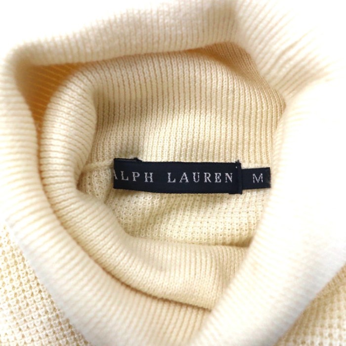 RALPH LAUREN タートルネックニット セーター M ホワイト コットン ユニオンジャック刺繍 | Vintage.City 빈티지숍, 빈티지 코디 정보