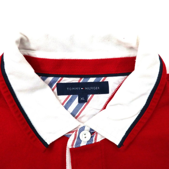 TOMMY HILFIGER ビッグサイズ ラガーシャツ XL レッド コットン ロゴワッペン スリランカ製 | Vintage.City 古着屋、古着コーデ情報を発信