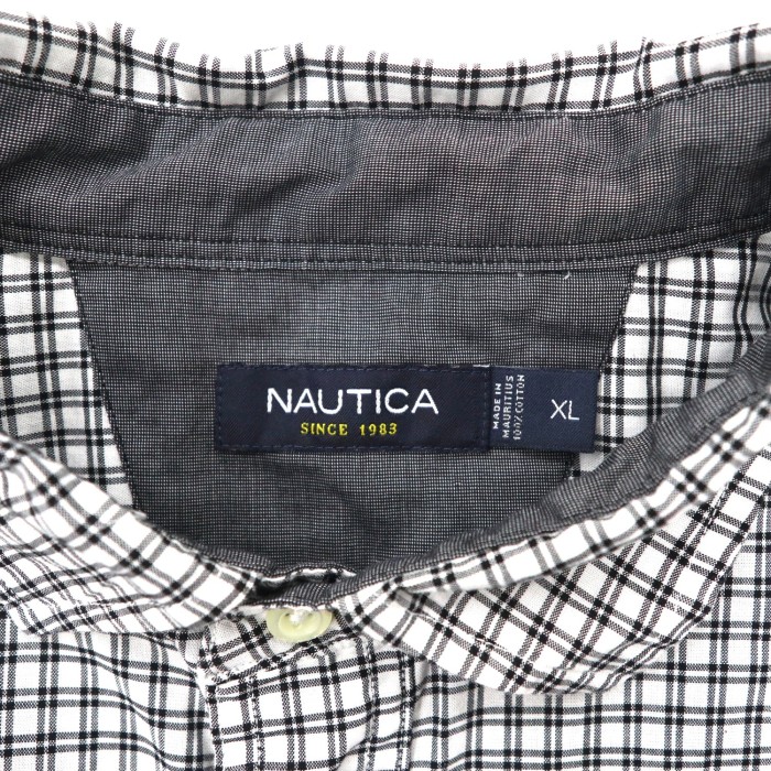 NAUTICA ドレスシャツ XL ホワイト チェック コットン | Vintage.City 빈티지숍, 빈티지 코디 정보