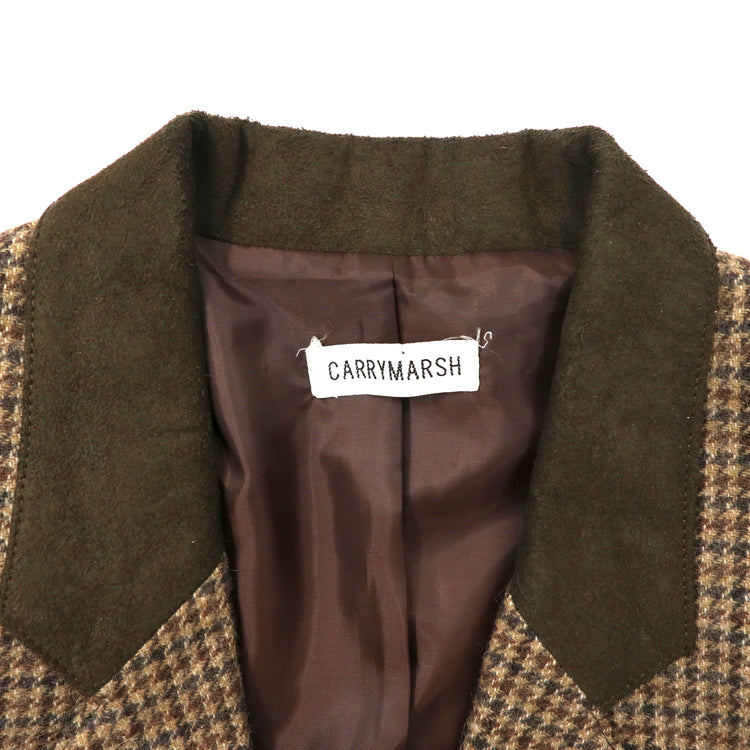 CARRYMARSH ツイードジャケット レトロセットアップスーツ 9AB2 ブラウン チェック ウール DEPONIRTホック 60年代 日本製 |  Vintage.City