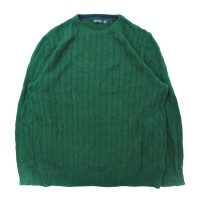 NAUTICA ビッグサイズ ローゲージニット セーター L グリーン コットン ワンポイントロゴ刺繍 | Vintage.City 빈티지숍, 빈티지 코디 정보