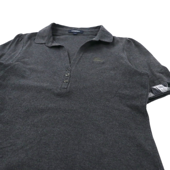 BURBERRY オープンカラー ポロシャツ 1 グレー コットン ワンポイントロゴ刺繍 | Vintage.City 빈티지숍, 빈티지 코디 정보