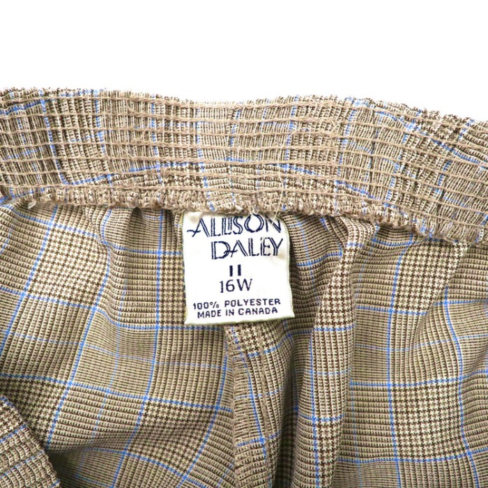 カナダ製 ALLISON DALEY イージースラックスパンツ 16W グレー チェック ポリエステル | Vintage.City 古着屋、古着コーデ情報を発信