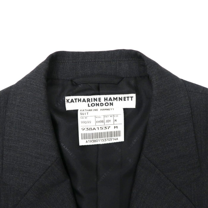 KATHARINE HAMNETT LONDON 3Bスーツ セットアップ M グレー コットン 日本製 | Vintage.City 古着屋、古着コーデ情報を発信