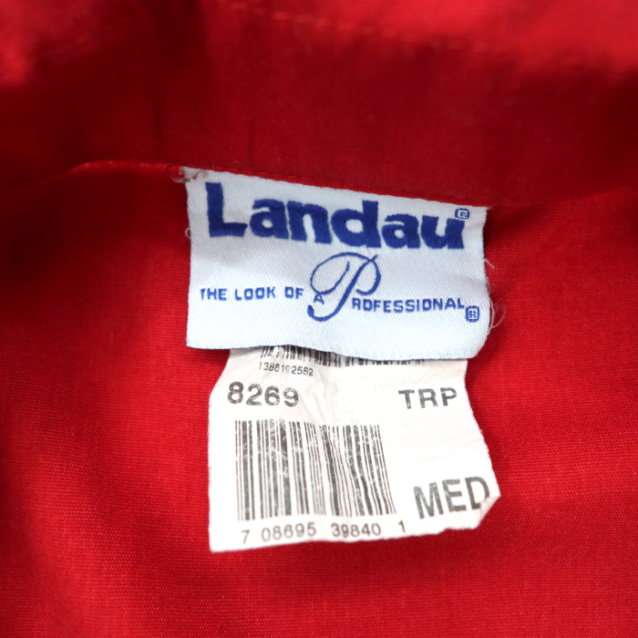 Landau ヴィンテージ メディカルシャツ ホスピタルシャツ M レッド ポリエステル | Vintage.City 古着屋、古着コーデ情報を発信