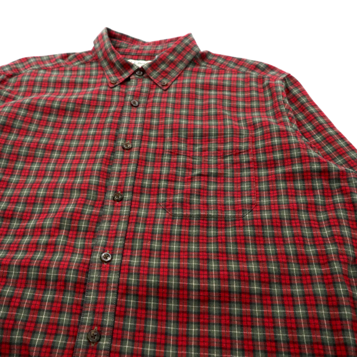 L.L.Bean ボタンダウンシャツ L レッド チェック コットン ペルー製 | Vintage.City 古着屋、古着コーデ情報を発信