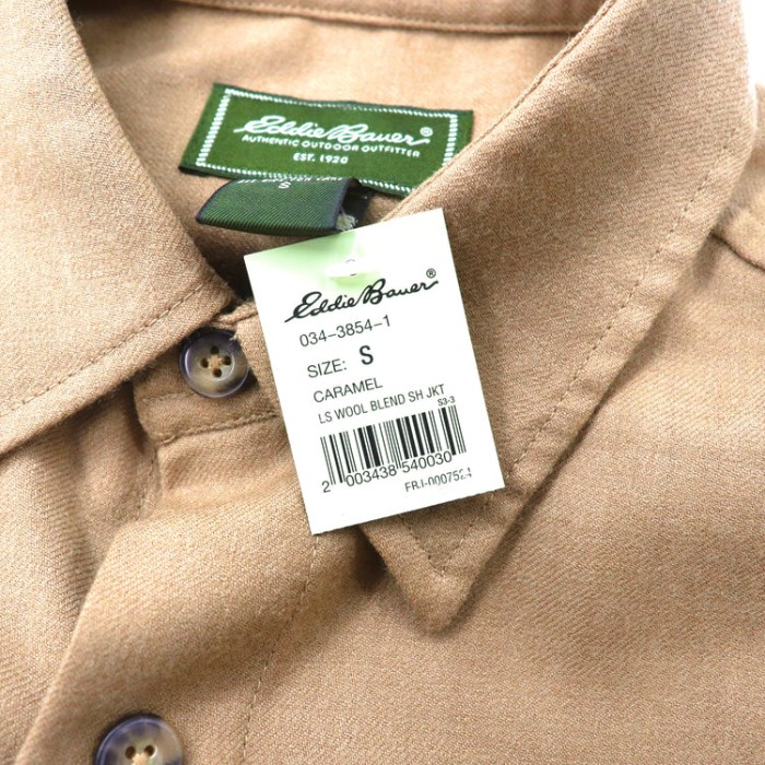 Eddie Bauer フランネルワークシャツ S ベージュ ウール LS WOOL BLEND SH JKT 未使用品 | Vintage.City 古着屋、古着コーデ情報を発信