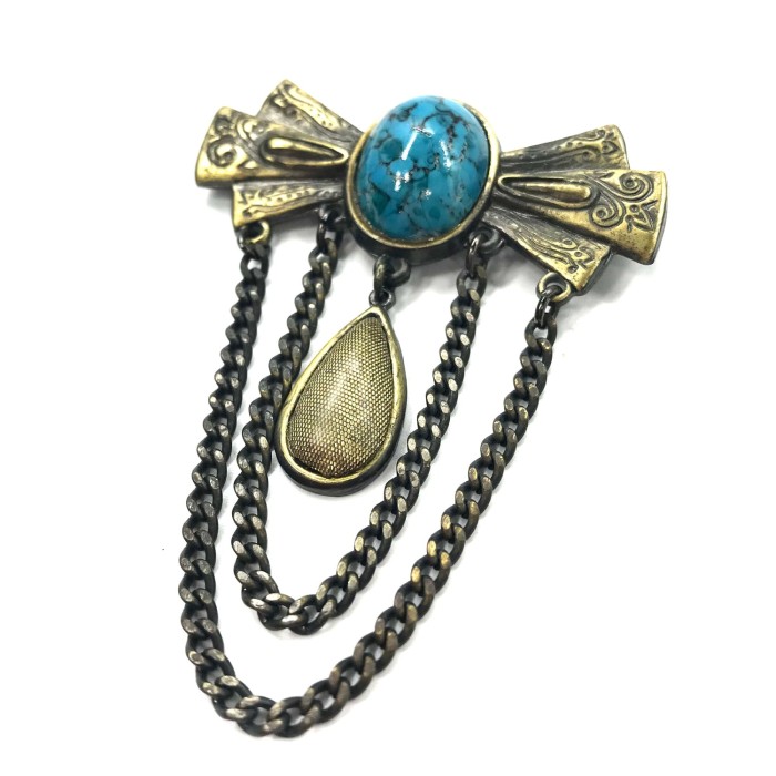 Vintage Turquoise Broach ヴィンテージ ターコイズ ブローチ ブルー 天然石 トルコ石 | Vintage.City Vintage Shops, Vintage Fashion Trends