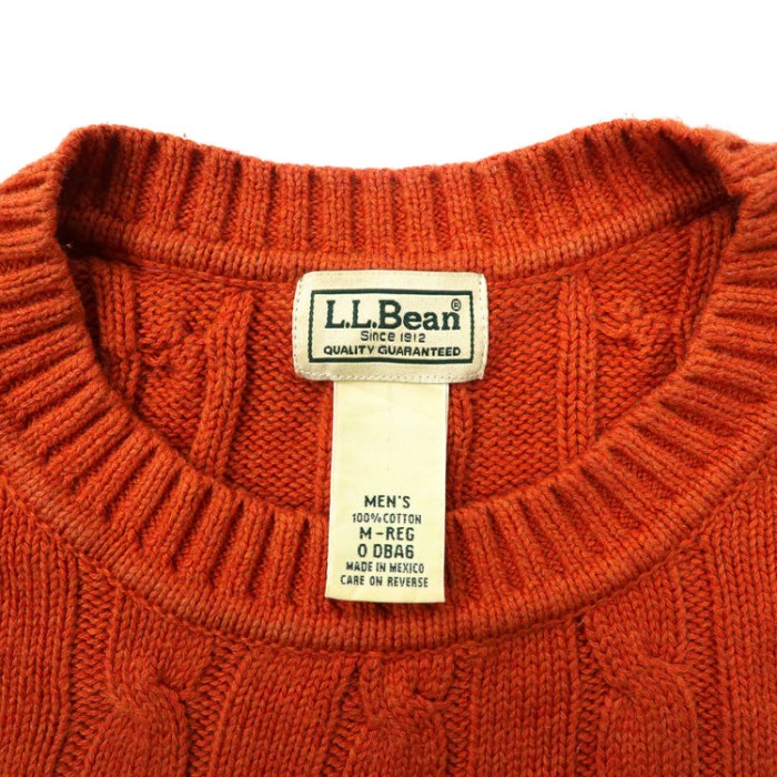 L.L.Bean ケーブルニット セーター M オレンジ コットン 90年代 メキシコ製 | Vintage.City 빈티지숍, 빈티지 코디 정보