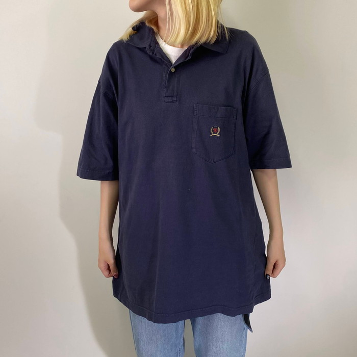 90s TOMMY HILFIGER トミーヒルフィガー ポロシャツ メンズXL