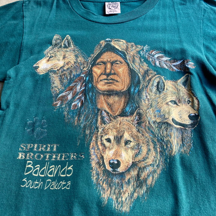 USA製 90s EAGLE 狼 オオカミ ネイティブアメリカン インディアン 民族 ...