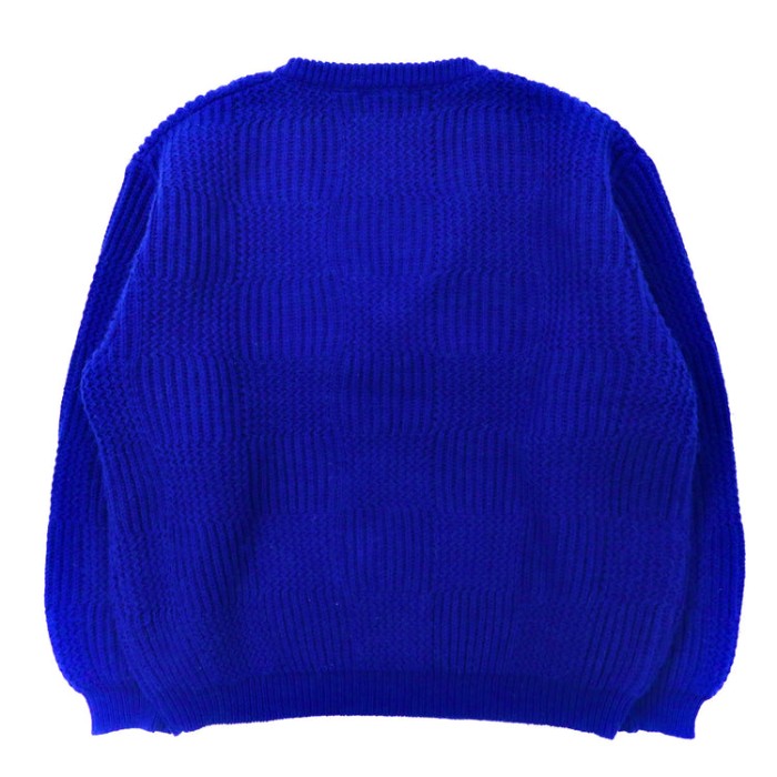 イタリア製 benellon Vネック ローゲージニット セーター 50 ブルー