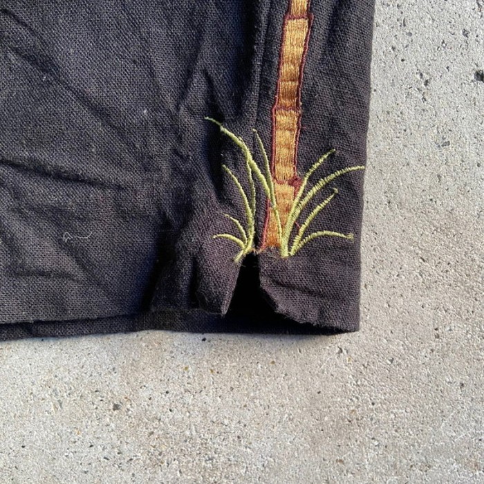 00年代 PLAZA SOUTH  リネン×レーヨン ヤシの木 刺繍 パンツ レディースL | Vintage.City 빈티지숍, 빈티지 코디 정보