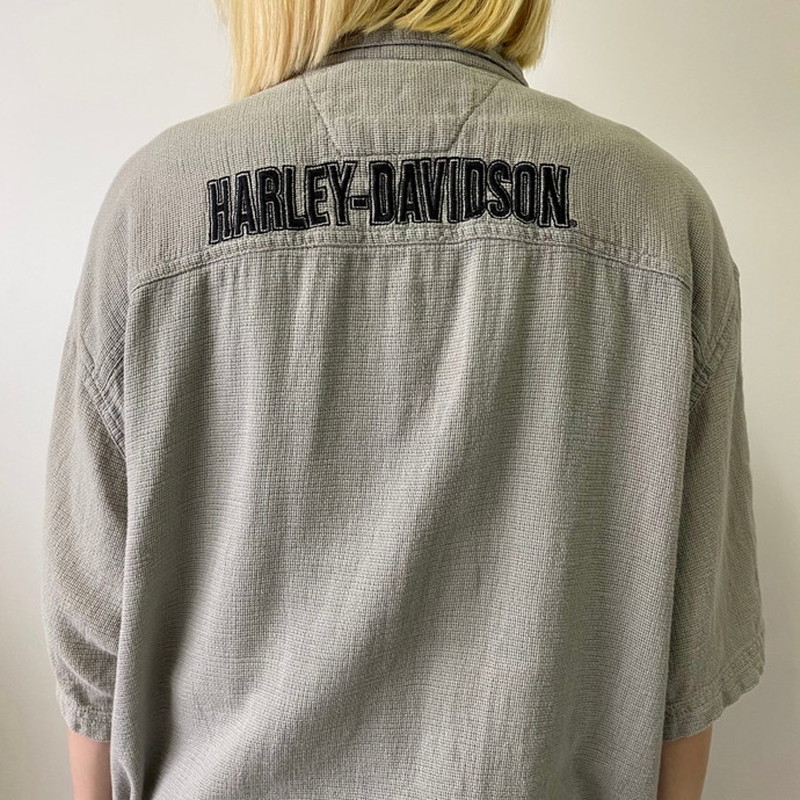 Harley-Davidson ハーレーダビッドソン 胸ロゴ バックロゴ刺繍 半袖 ...