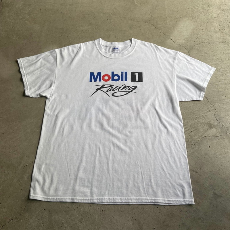 ビッグサイズ 00年代 Mobil 企業ロゴ バックプリント レーシングT