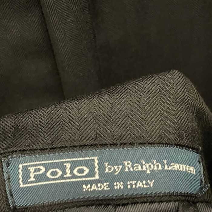 MADE IN ITALY製 Polo by Ralph Lauren シャドーヘリンボーン柄ウールスーツ ブラック 36サイズ | Vintage.City 古着屋、古着コーデ情報を発信
