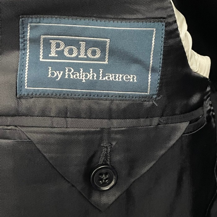 MADE IN ITALY製 Polo by Ralph Lauren シャドーヘリンボーン柄ウールスーツ ブラック 36サイズ | Vintage.City 古着屋、古着コーデ情報を発信