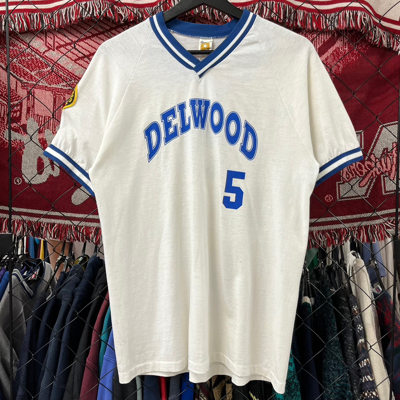 90s USA製 デザインTシャツ リンガー ベースボール チーム系