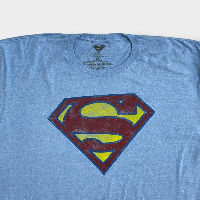 SUPERMAN】2XL ビッグサイズ Tシャツ スーパーマン キャラt アメコミ