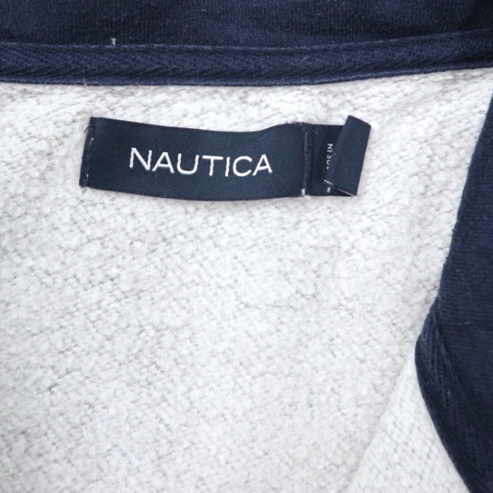 NAUTICA ハーフジップスウェット XL グレー コットン 裏起毛 ワンポイントロゴ刺繍 | Vintage.City 古着屋、古着コーデ情報を発信