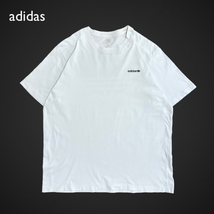 adidas】ワンポイント 刺繍ロゴ バックプリント Tシャツ トレフォイル