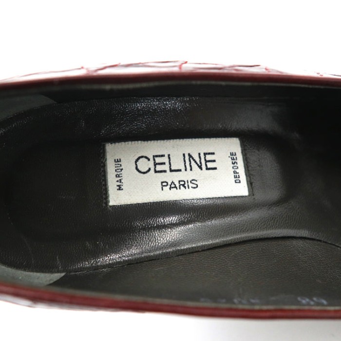 CELINE ハイヒール パンプス 23cm ボルドー レザー クロコダイル 型押し 68 4025 イタリア製 | Vintage.City 古着屋、古着コーデ情報を発信