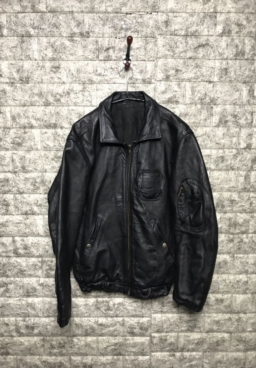 貴重なSサイズ フランス軍 Franch Leather ヴィンテージ 空軍