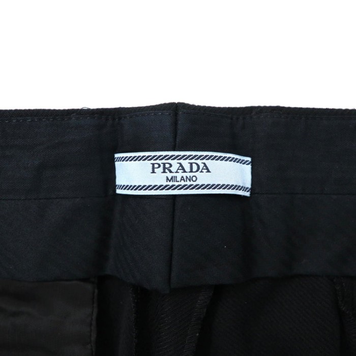 PRADA テーパード スラックスパンツ 44 ブラック コットン センタープレス ルーマニア製 | Vintage.City 古着屋、古着コーデ情報を発信