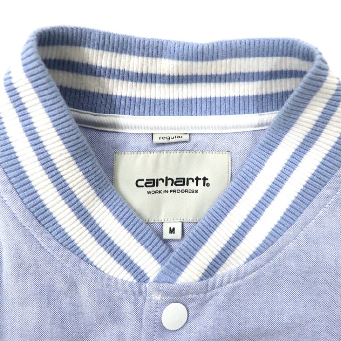 carhartt WIP スタジアムジャケットシャツ M ブルー コットン オックスフォード スナップボタン Bleach L/S ATLANTA SHIRT | Vintage.City 빈티지숍, 빈티지 코디 정보