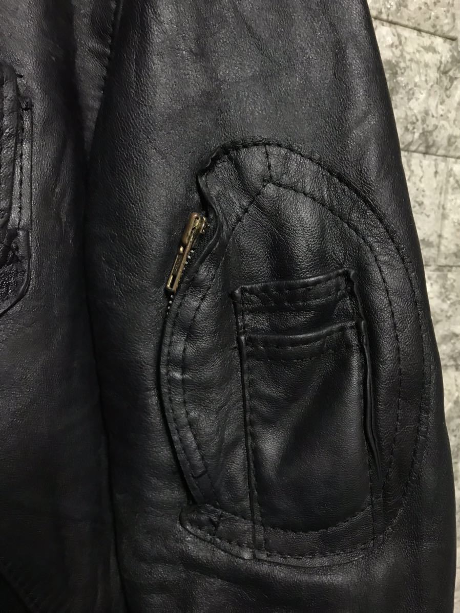 貴重なSサイズ フランス軍 Franch Leather ヴィンテージ 空軍