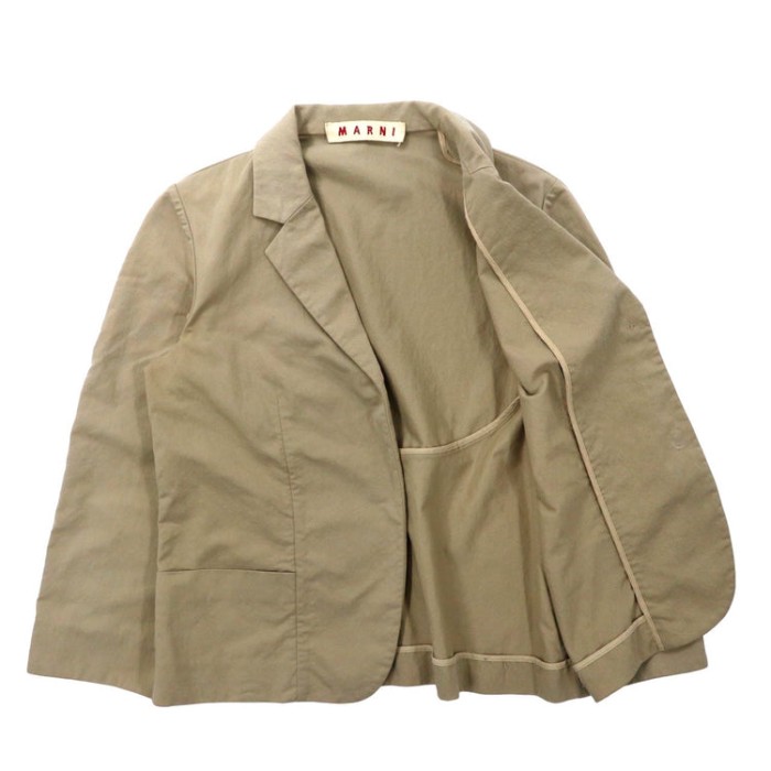 MARNI ボックスシルエット テーラードジャケット 42 ベージュ コットン イタリア製 | Vintage.City 古着屋、古着コーデ情報を発信