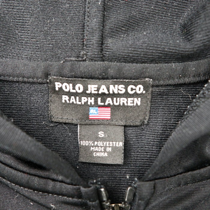 POLO JEANS CO. RALPH LAUREN フルジップ トラックパーカー S ブラック ワンポイントロゴ サイドライン 90年代 | Vintage.City 古着屋、古着コーデ情報を発信