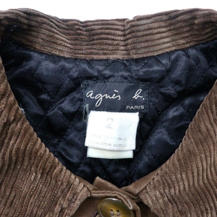 フランス製 agnes b. ダックワークジャケット カバーオール 2 ブラウン コットン キルティングライナー 襟コーデュロイ ビッグサイズ | Vintage.City 빈티지숍, 빈티지 코디 정보