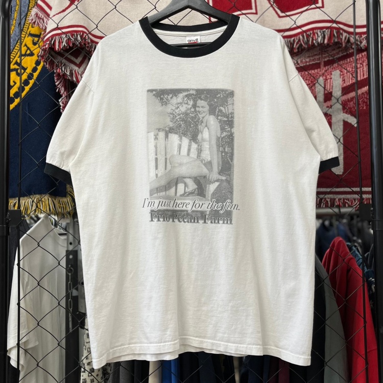 00s 企業系 リンガーTシャツ デザインプリント XL 古着 古着屋 埼玉 