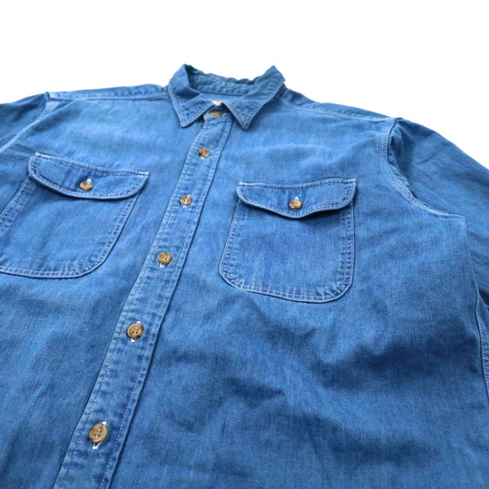 Levi's デニム ワークシャツ L ブルー 90年代 コットン 日本製 | Vintage.City 빈티지숍, 빈티지 코디 정보