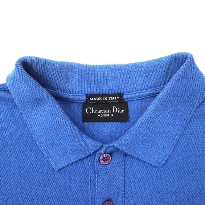 Christian Dior MONSIEUR 長袖ポロシャツ 50 ブルー コットン オールド イタリア製 | Vintage.City 빈티지숍, 빈티지 코디 정보