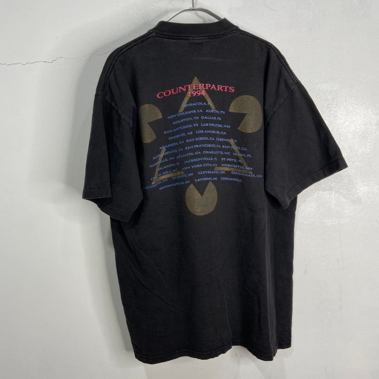 90s USA製 rush ラッシュ バンドTシャツ ツアーT ブラック XL